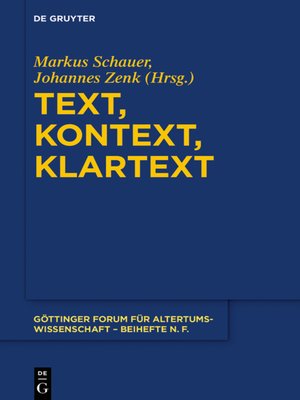 cover image of Text, Kontext, Klartext
